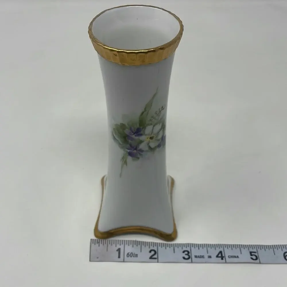 Vintage Heinrich & Co. Bavaria hand painted floral vase